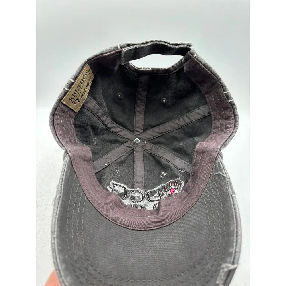 KBETHOS Vintage Dog Mom Distressed Baseball Cap Charcoal Gray Adjustable Hat